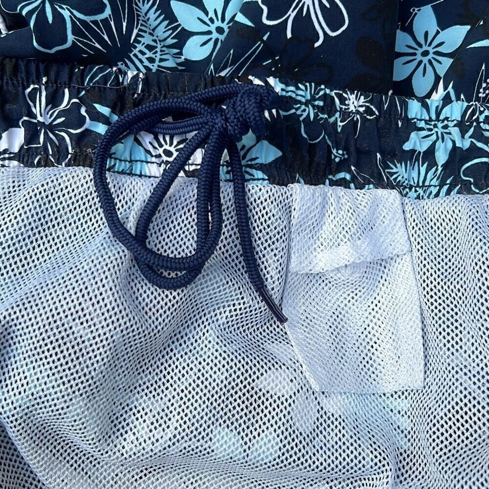 Island Joe Women's Blue Floral Print Pull On Lined Swim Trunk Size 5X - Picture 4 of 5